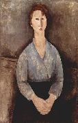 Amedeo Modigliani Sitzende Frau mit blauer Bluse Sweden oil painting artist
